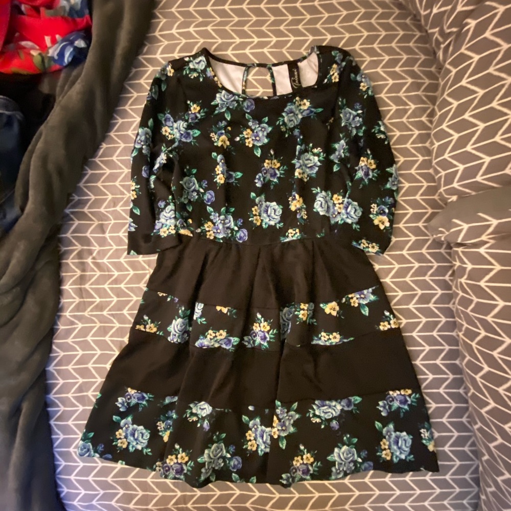 Trixxi black floral dress